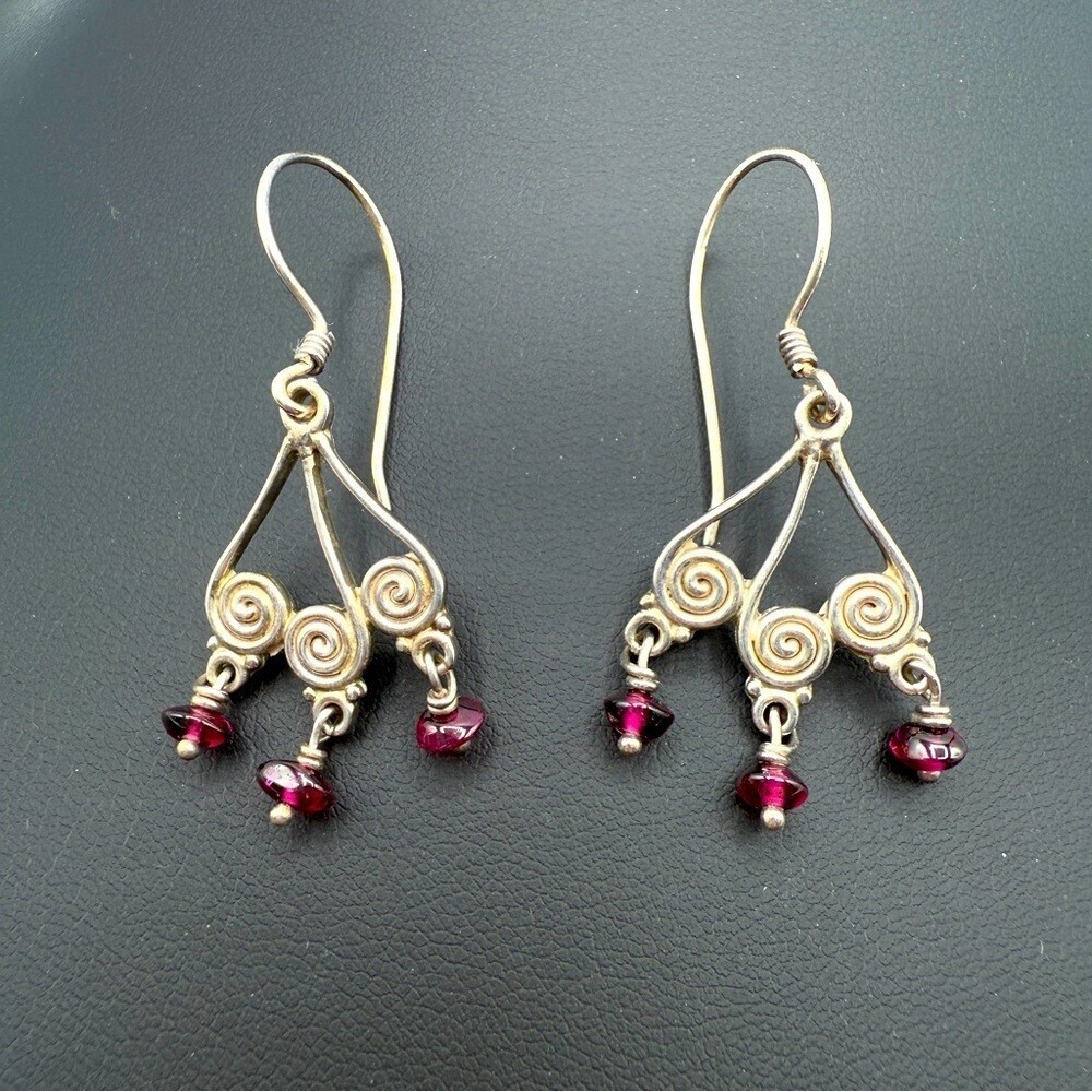 Sajen Amethyst Silver Dangly Earrings